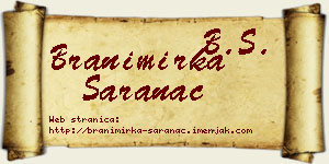Branimirka Šaranac vizit kartica